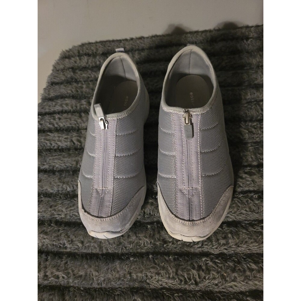 Easy Spirit Womens Comfort Shoes Size 8-1/2W Light Grey Zip Sebrony2